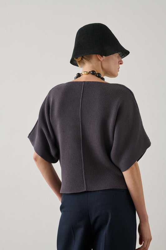 Pull Essaouira - Gris Aubergine - Coton - Femme
