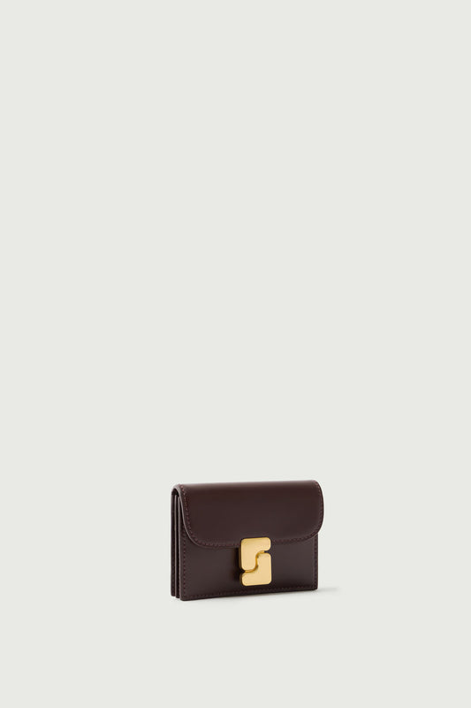Porte-Cartes Aube - Chocolat - Cuir - Femme